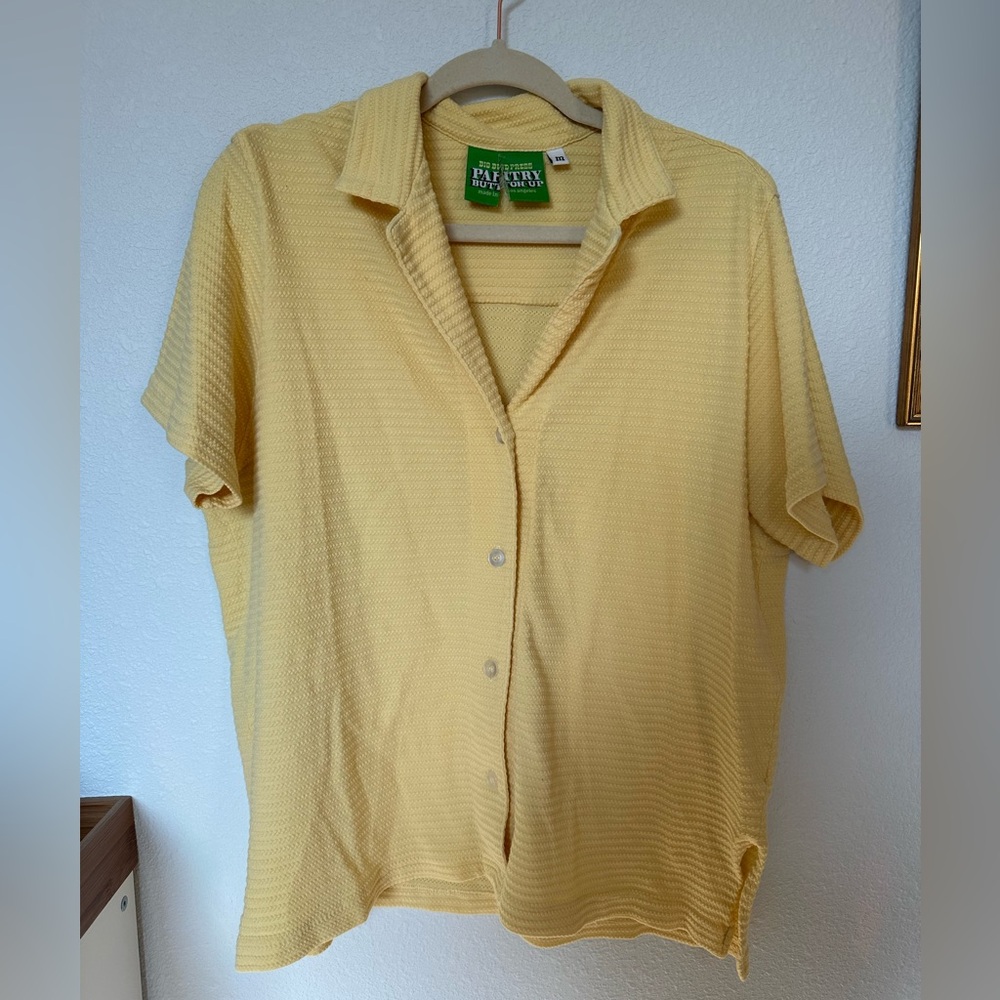 BIG BUD PRESS S and M Yellow Honeycomb Pantry Button-Up